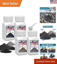 Rock Tumbler Grit Set - 4 Step Tumbling Media Coarse, Medium Grit, Pre, Fina...