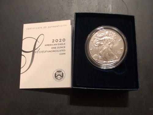 2020-W American Eagle 1oz Silver Burnished Uncirculated Coin COA West Point 20EG