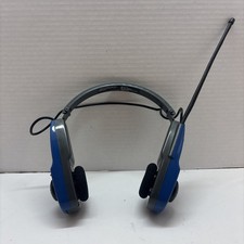 Vintage Life Long Blue AM/FM Foldable Radio Headset Model 222 Tested/works