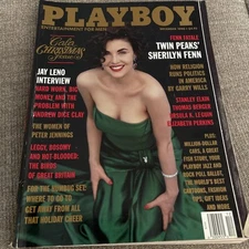 Sherilyn Fenn Playboy December 1990 Jay Leno Christmas Elizabeth Perkins