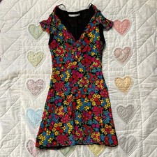 Zara mod mini adorable floral print dress with keyhole bust detailing size xs