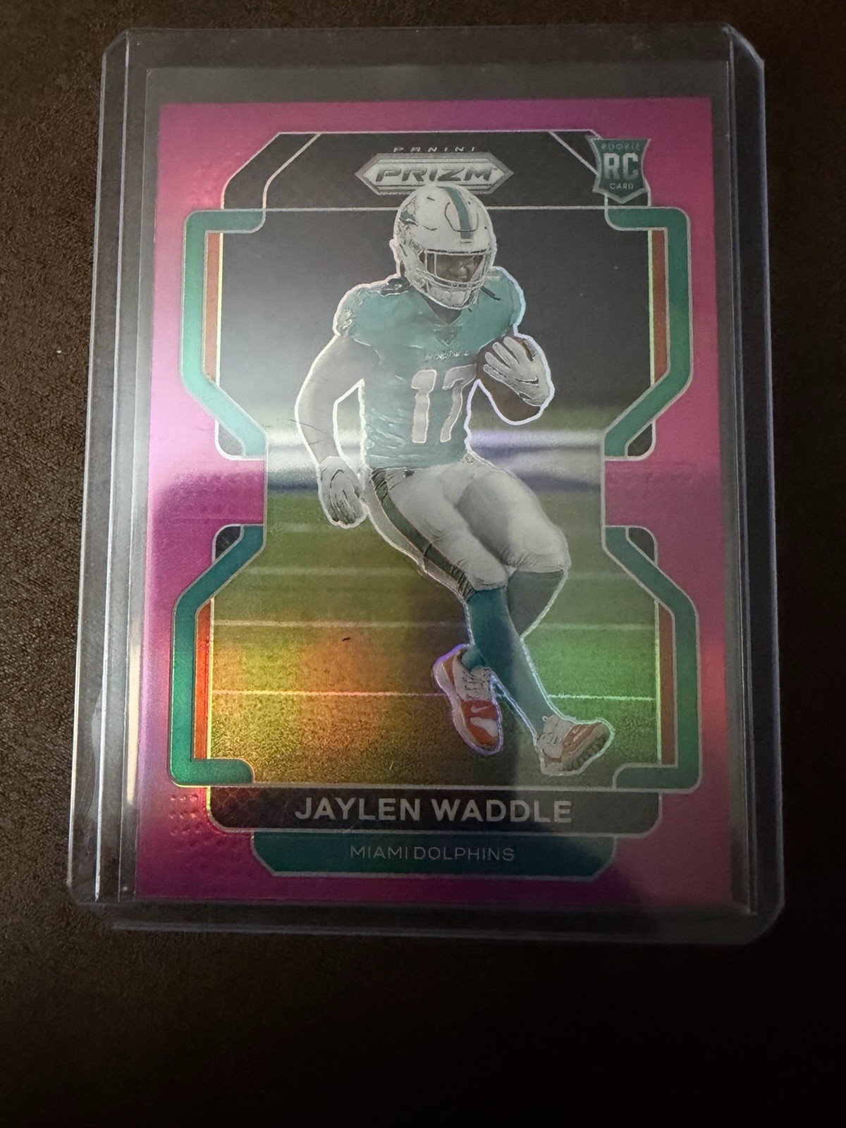 2021 Panini Prizm Jaylen Waddle Pink Prizm Rookie #338 Miami Dolphins