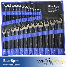 BlueSpot Combination Spanner Set Soft Grip 6-32mm Open End Ring Tool Roll 25pc