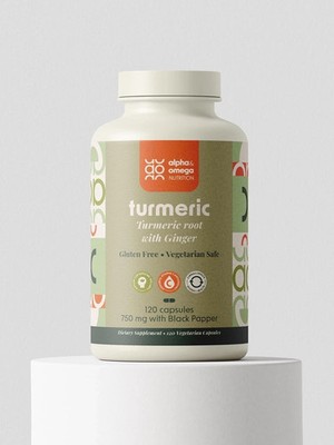 Alpha & Omega Nutrition Turmeric 1500mg with Ginger and Black Pepper, Joint S...