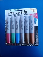 Metallic Permanent Markers Chisel Tip Assorted Colors 6 Count NIP FREE SHIPPING