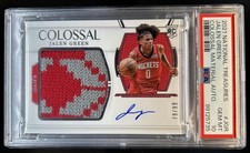 2021-22 National Treasures Jalen Green Colossal Auto RC Jersey #/99 PSA 10