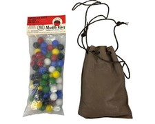 2 BAGS OF VINTAGE AMERICAN MADE GLASS MARBLES FOR CHINESE CHECKERS - MARBLE KING
