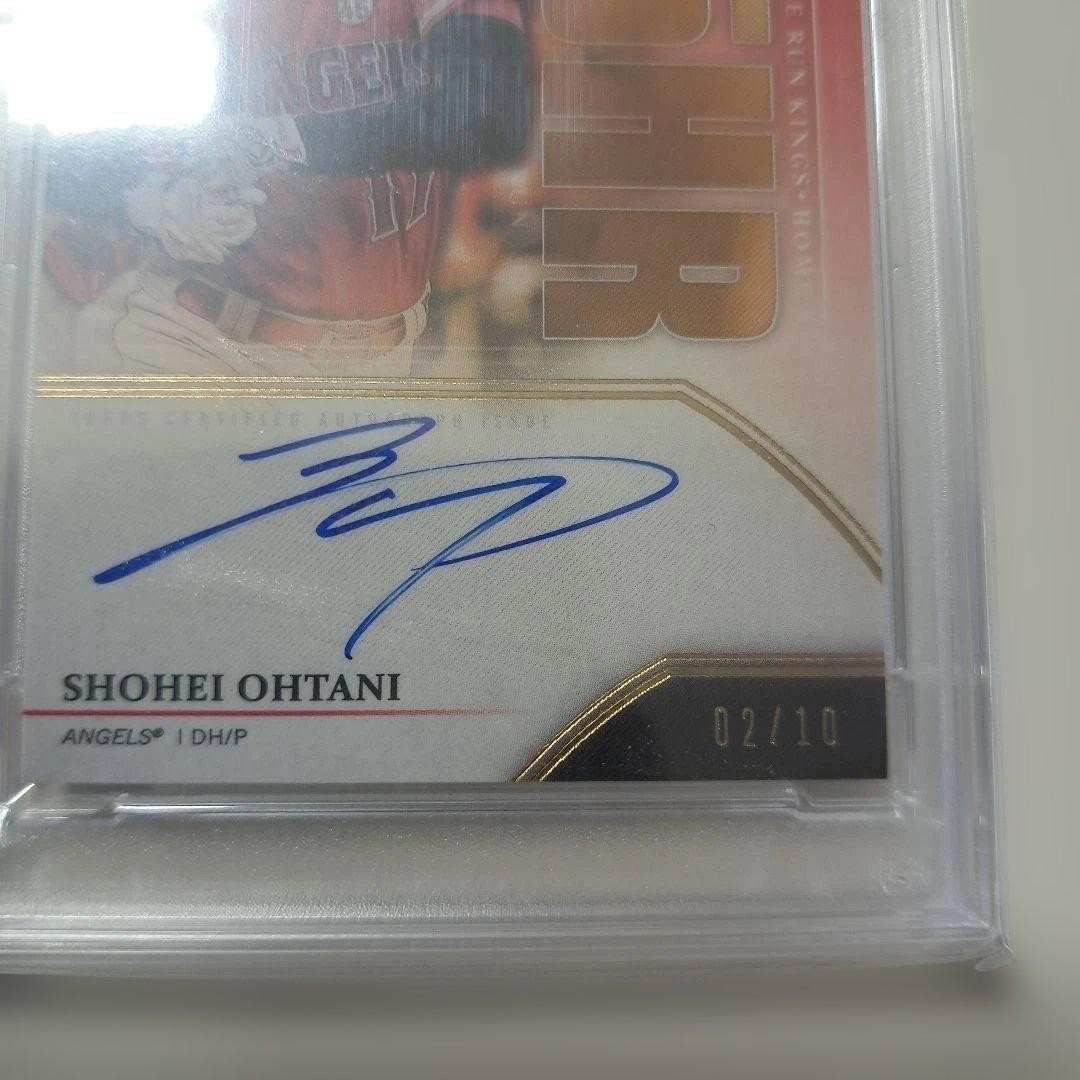 PSA 9 Shohei Ohtani Auto 2020 Topps Luminaries Home Run Kings Red /10 MLB Card view 4