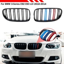 M-FARBE KÜHLERGRILL SPORT DOPPELSTEG GLANZ SCHWARZ FÜR BMW 3ER E92 E93 LCI 10-13