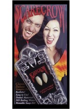 Scarecrow Deluxe Classic Vampire Fangs White Fancy Dress Halloween FX Makeup