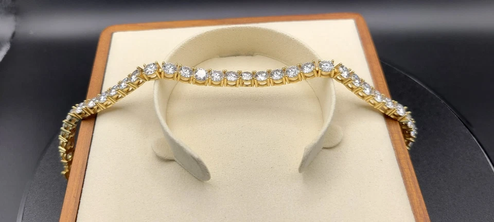 Gold-Plated 925 Silver 5mm VVS GRA Moissanite Tennis Bracelet - 7 inches - Image 3 of 4