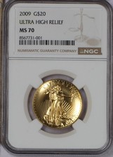 2009 Gold Ultra High Relief 1 oz. $20 NGC MS70 3015.64 per troy oz