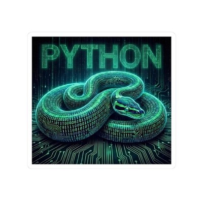 Matrix Style Python Decal Cyberpunk Hacker Developer Binary Code Snake Sticker