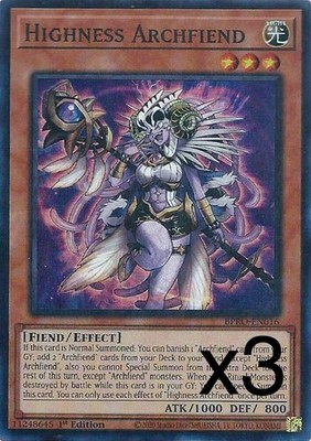 3X Yugioh Highness Archfiend BPRO-EN016 Super Rare 1st Edition NM