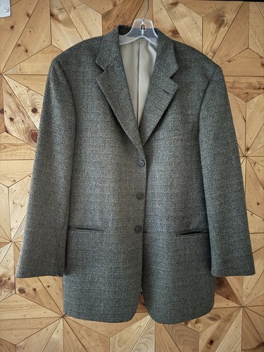 VTG Monsieur Givenchy Blazer Sport Coat Jacket Mens 40 Grey silk/Wool Italian 