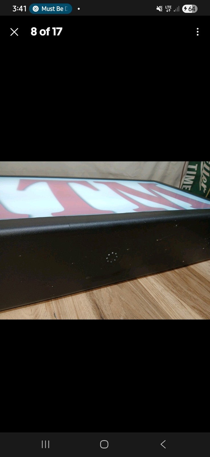 Vintage Light up atm sign double sided 30x16x6 WORKS White And Red Bright