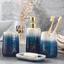 Bathroom Accessories Set  4 Pcs Marble Pattern Bathroom Sets Accessories w