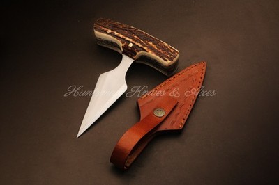 Custom Made 12C27 Steel personnel Survival Dagger double edged w/Stag Horn Grip