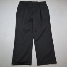Chaps Ralph Lauren 34x30 Gray Total Comfort 100% Wool Pleated Cuffed Dress Pants