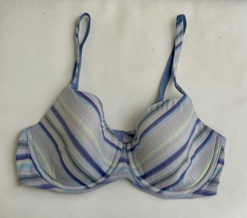 Victoria’s Secret Body  Lined Demi Bra Sz 36D  Multicolored Stripes