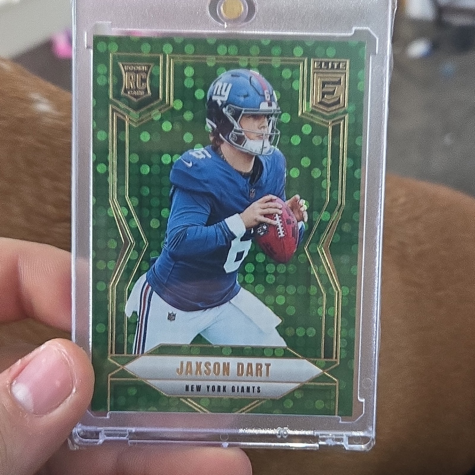 2025 Panini Donruss Elite Jaxson Dart New York Giants Green Disco Rookie #103