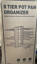 NEW!!! Ordora 8 Tier Pot & Pan Organizer Rack For Cabinet Adjustable Kitchenware