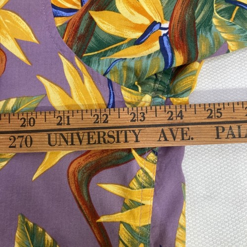 VTG Reyn Spooner Hawaiian Shirt Mens L Purple Bird of Paradise Floral Aloha - Bild 8 von 8