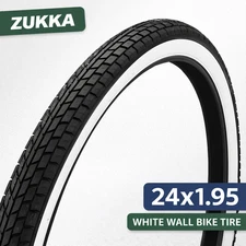 ZUKKA 24x2.125 Bike Tire White Wall Cruiser & Commuter Replacement New