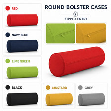 Round Bolster Pillowcase Long Body Support Orthopedic Cotton Zipped Pillow Cover
