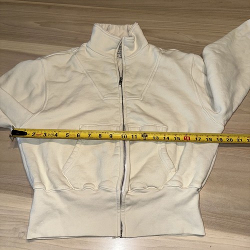 LES TIEN Kathy Yacht Damenjacke elfenbeinfarben durchgehender Reißverschluss lockere Passform X-Small XS - Bild 3 von 8