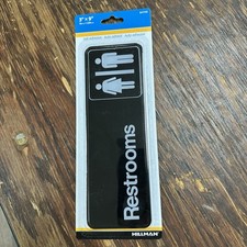 Hillman 841758 3  x9  Unisex Restroom Signs New Lot Of 3