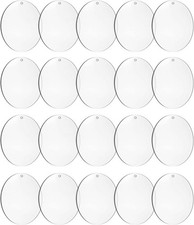 20PCS 4" Clear Acrylic Ornament Blanks Round DIY Christmas Craft Discs