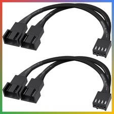 4 Pin PWM Fan Splitter Cable 2 Pack Dual Computer PC Case Cooling 4 Inch