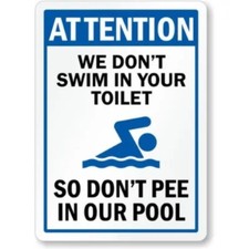 Funny Pool Aluminum Weatherproof Sign b01722
