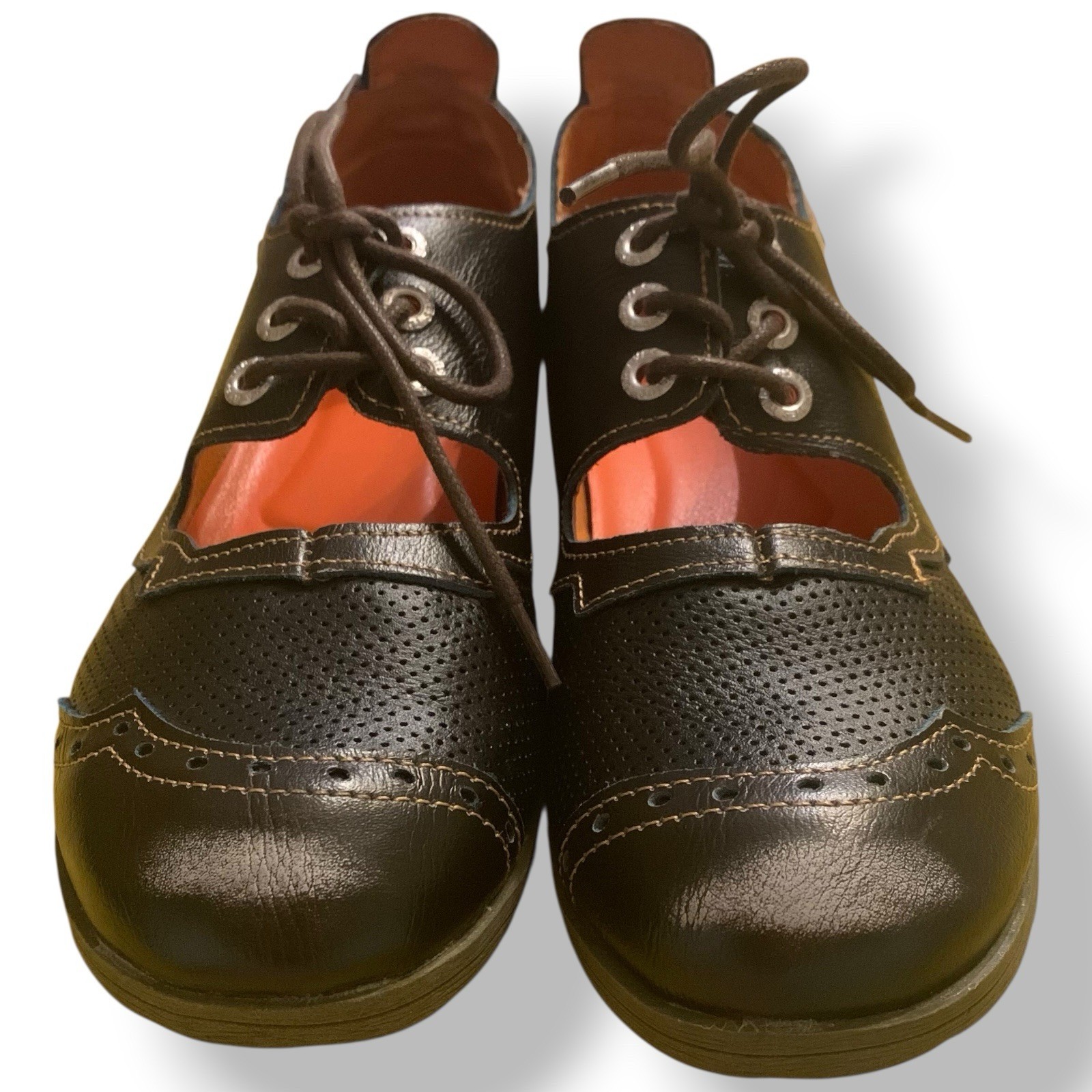 TMA EYES & MAiA Black Hand Stitched Leather Mary Janes Comfort Sz 8 US 39 EU