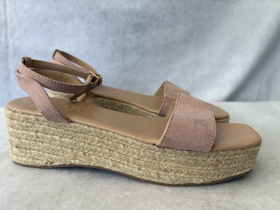 Boohoo Pink Wedge Sandals Size 5 Ankle Strap Women’s  - Image 3 of 4