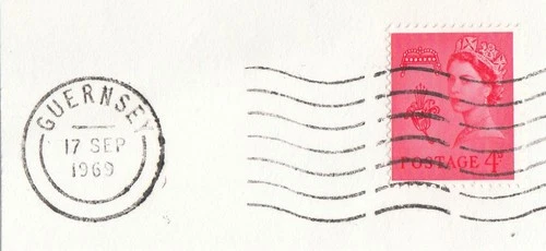 4d GB Guernsey Used ex FDC Definitive 1969 ON PIECE (147639)
