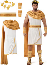 Spooktacular Creations Men's Greek God Toga Costume, Classic Gold Halloween