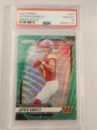 2024 Panini Prizm - Rookies Jayden Daniels #347 Green Wave Prizm (RC)