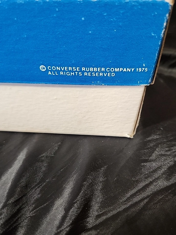 c. 1975 Nuevo En Caja Converse Talla 1 1/2 Azul Marino Jóvenes Oxford Lona Tenis Zapatos Foto 3 de 4