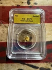 .9999 Fine Gold Eagle Head 1/500 OZ ICG MS70 Round ND