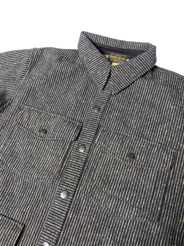 RRL Double RL Ralph Lauren Jacquard Overshirt Military Jacket Charcoal Size L - Image 3 of 4