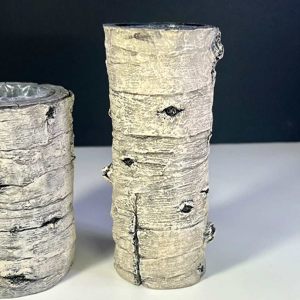 Candelabros votivos de árbol estilo madera de abedul de álamo arte popular rústico NUEVO Foto 4 de 4