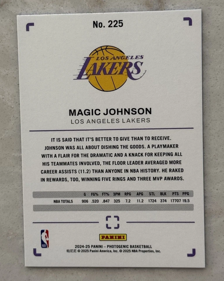 Panini Photogenic 2024-25 - Legends Maze #225 Magic Johnson /25 - Imagem 2 de 2