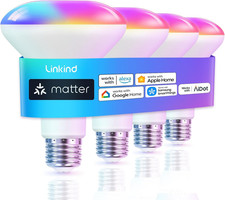 Linkind Matter Smart Light Bulb, BR30 Smart Bulbs, Recessed LED Color Changing L