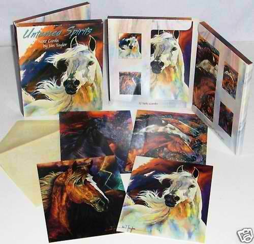 12 Leanin Tree Note Cards Untamed Spirits Horses Horse Jan Taylor Full Color USA - Afbeelding 1 van 1