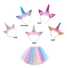 Girls Party Tulle Tutu Skirt Unicorn Headband Birthday Princess Carnival