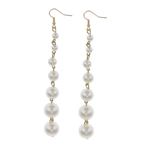 Fdsmall Boho Boucles D'oreilles Perle Or Longue Gland Boucles