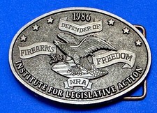 1986 Nra Institute For Legislative Action 2Nd Amendment Firearms Belt Buckle