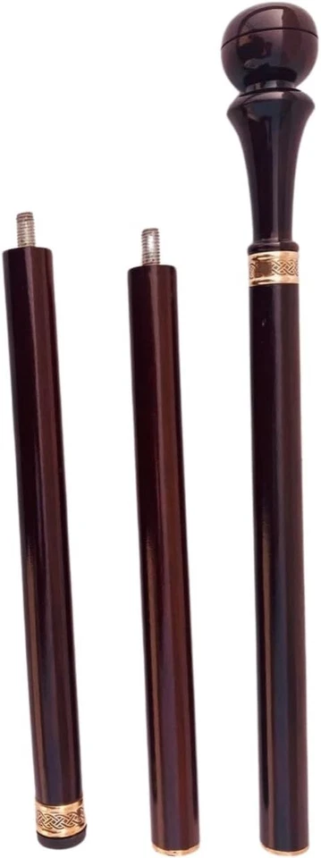 Vintage Wooden Walking Stick Handmade Carved Cane Men Women Derby Rosewood New - Image 4 of 4